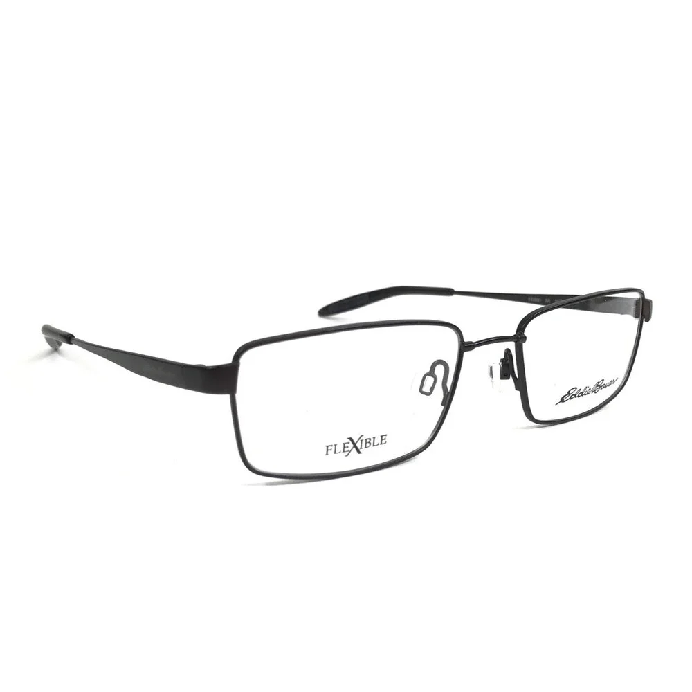 Eddie Bauer Eyeglasses Frames EB32021 BR Brown Rectangle Wire Rim 54-18-140